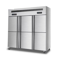 Commercial Stainless Steel Four Door Refrigerator Upright Chiller Display Fridge Baking Drink Beverage Refrigerator