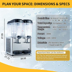 KK18JL-2 Double Tank Juice Dispenser Commercial Drink Dispensers