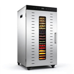 CyperEra 24H Commercial Food Dehydrator 24-Tray Stainless Steel Dryer