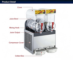 CyperEra S152 30L Double Bowl Commercial Slush Machine, 400W