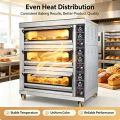 EO36 Commercial Electric Oven | 3 Deck 6 Tray 400℃ Baking Oven For Bakery