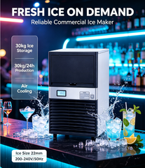 Intelligent Commercial Ice Maker with Adjustable Silent Ice Thickness High Productivity Energy Saving
