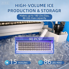 K180 Intelligent Commercial Ice Maker with Adjustable Silent Ice Thickness High Productivity Energy Saving