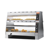 Explosion-Proof LED Light Commercial Stainless Steel Glass Food Warmer Display Showcase for Kitchen Equipment