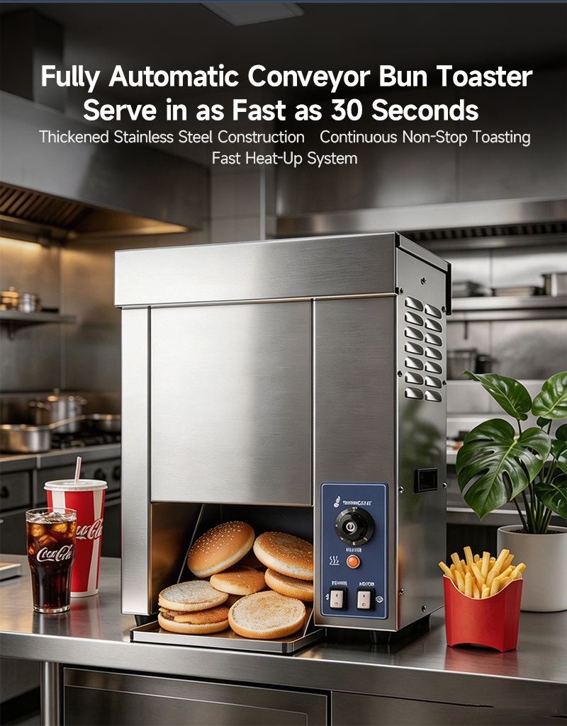 Full Automatic Commercial Vertical Conveyor Bun Toaster