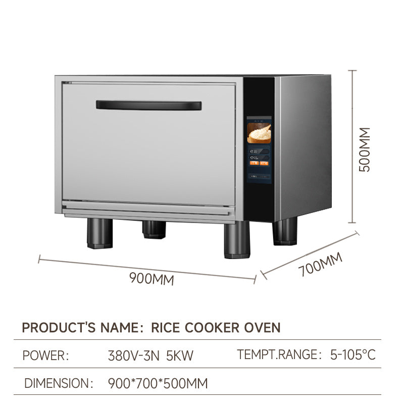 Commercial Smart Rice Cooker | Single-Layer Baking & Steaming Oven | 304 Stainless Steel, 6kW, 2.5-5KG Capacity