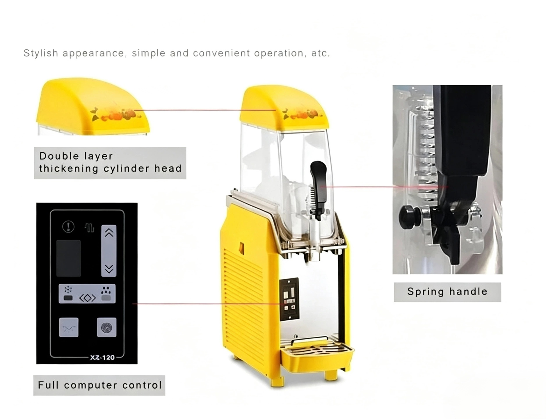 CyperEra S120 12L Single-Bowl Commercial Slush Machine, 750W Frozen Drink Dispenser