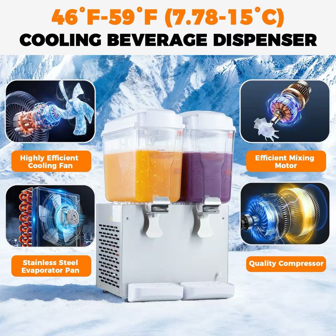 KK18JR-2 Spraying/Hotdrink 2-Tank Commercial Hot Beverage Dispenser
