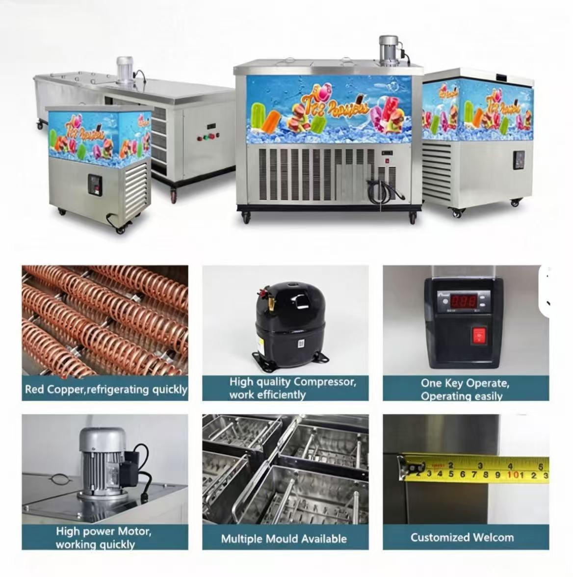 CyperEra CE‑BG4 Commercial Popsicle Machine, 4 Moulds