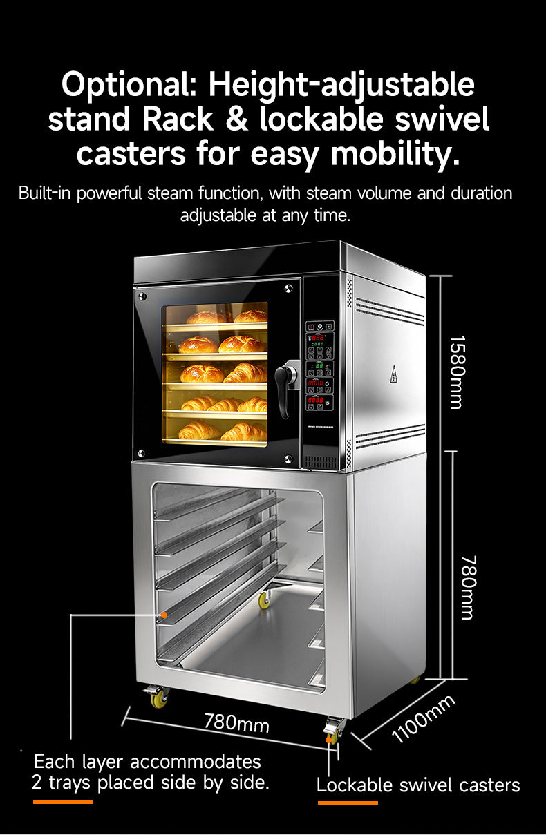 CyperEra CE-Series 5-Tray Commercial Convection Oven with Smart Steam