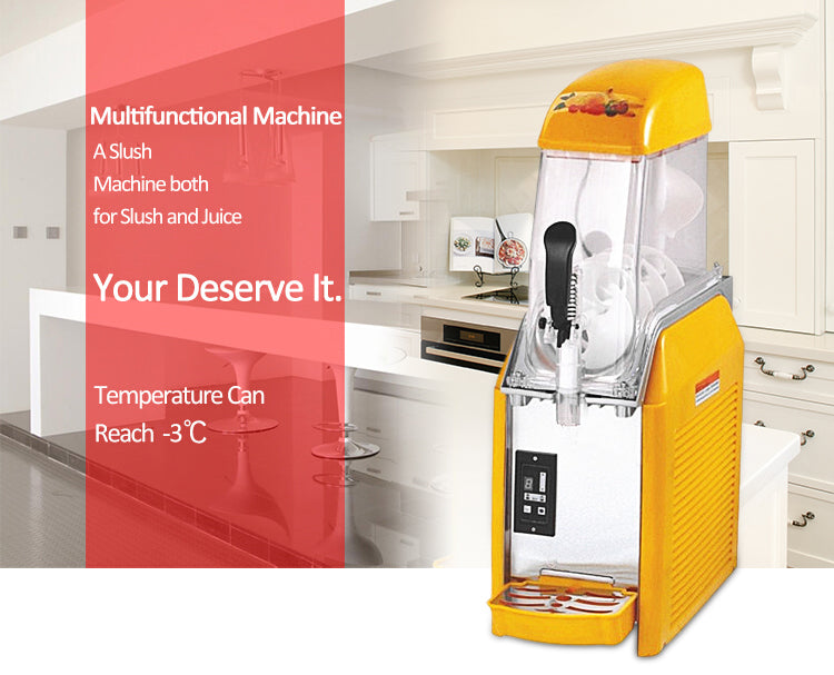CyperEra S120 12L Single-Bowl Commercial Slush Machine, 750W Frozen Drink Dispenser
