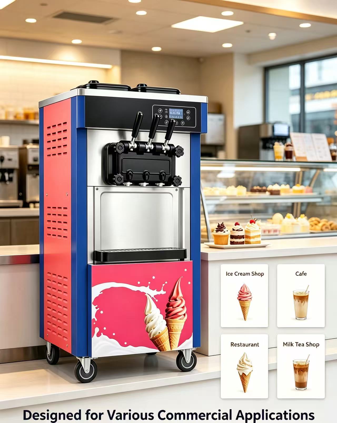 8226 soft serve machine for ice cream shops, cafes, restaurants and milk tea shops