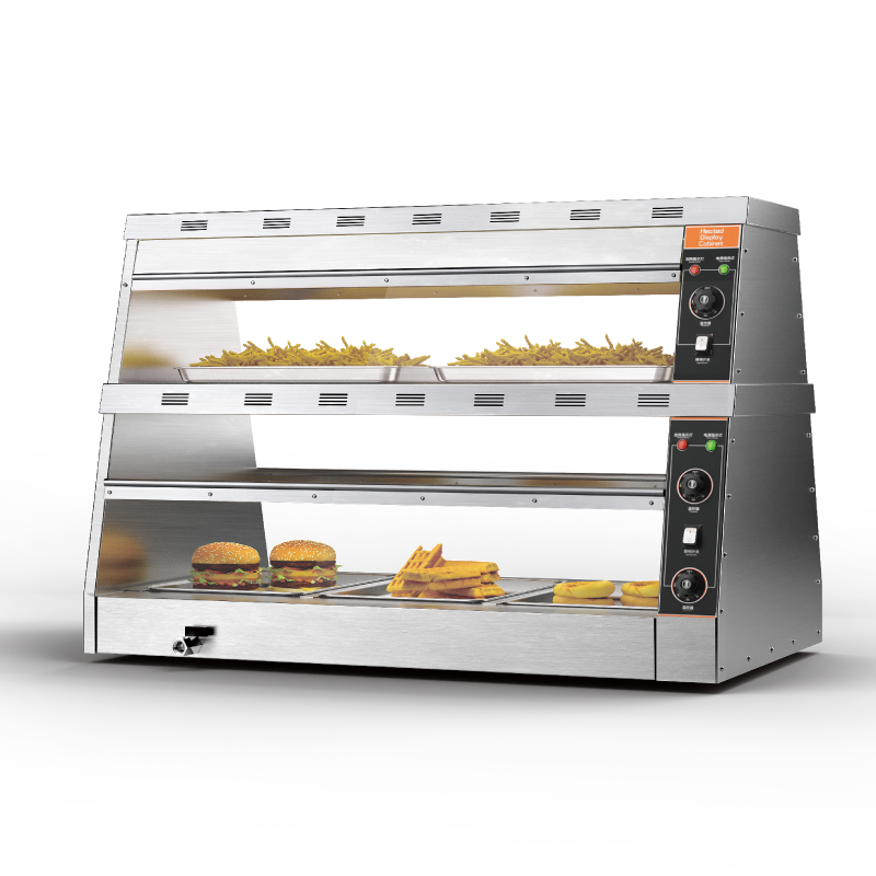 Hot Product Commercial Stainless Steel Glass Food Warmer Display Showcase for Kitchen Equipment