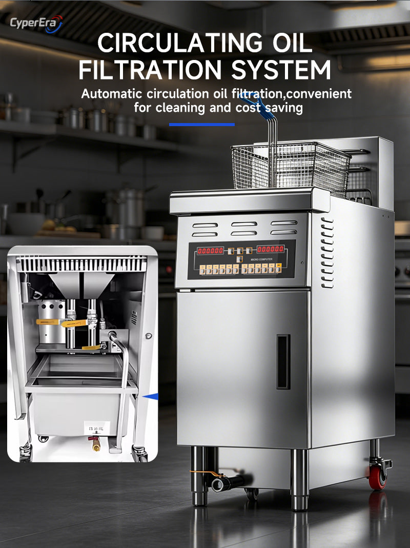 Oil Filtration-Single Tank-Programmable Open Fryer