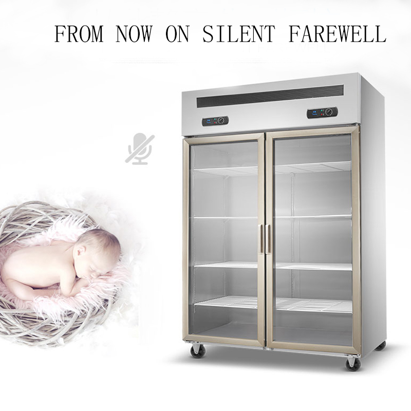 Commercial Stainless Steel Four Door Refrigerator Upright Chiller Display Fridge Baking Drink Beverage Refrigerator