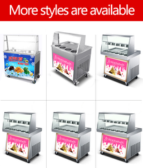 Commercial Double Pans Stainless Steel Thai Fried Roll Ice Cream Machine for Sale