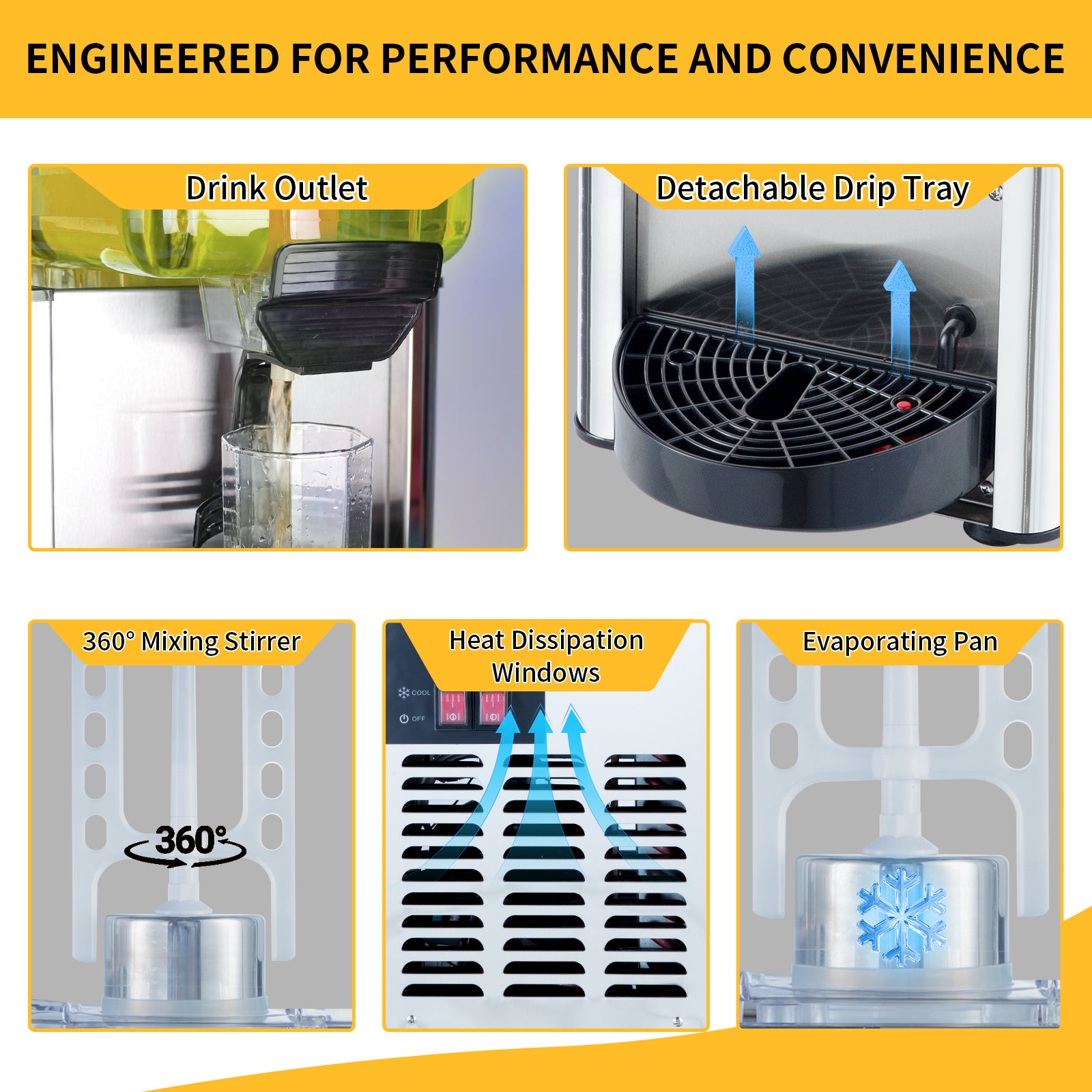 KK18JL-2 Double Tank Juice Dispenser Commercial Drink Dispensers