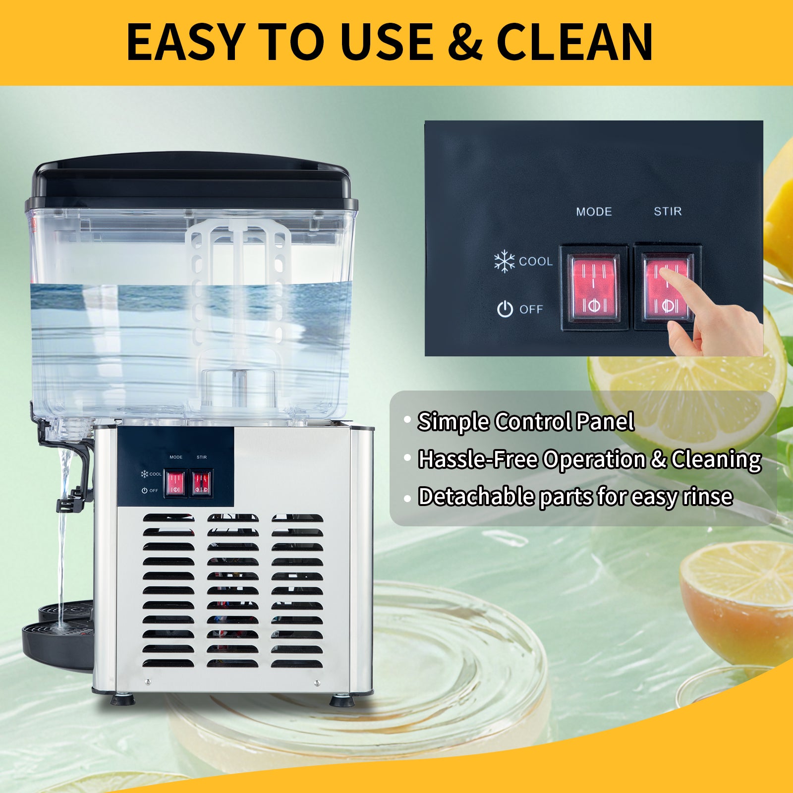 KK18JL-2 Double Tank Juice Dispenser Commercial Drink Dispensers