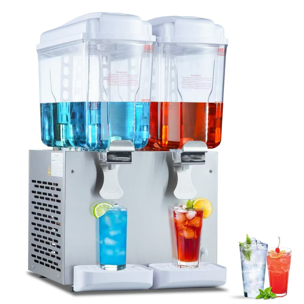 KK18JLR-2 Spraying/Cold & Hotdrink 2 Tanks Juice Dispenser Commercial