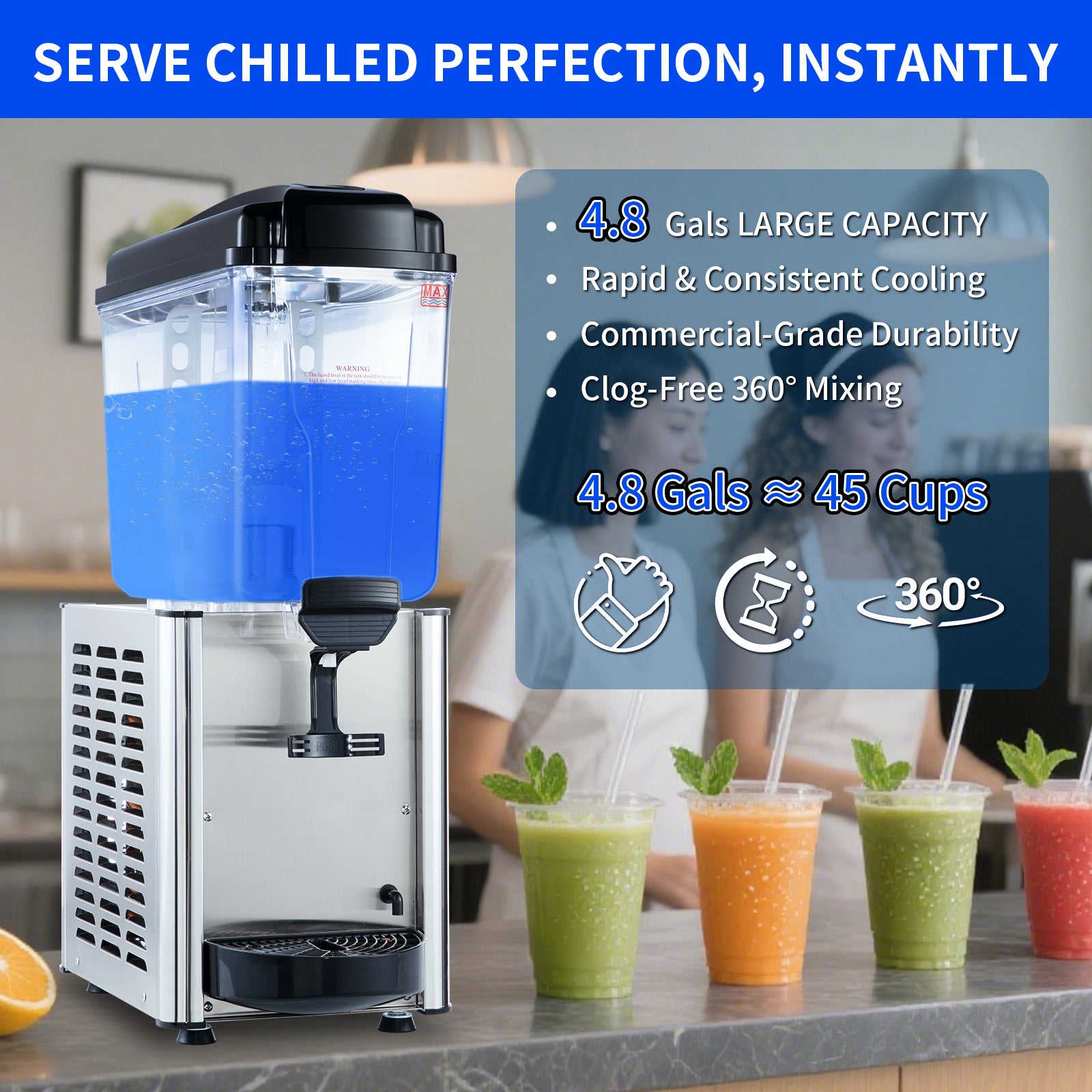 KK18JL-1 Single-Cylinder Hot and Cold Beverage Dispenser