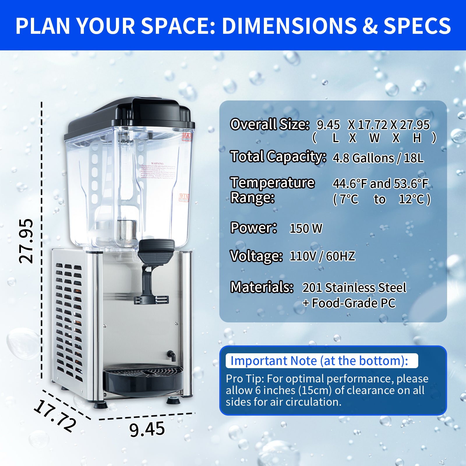 KK18JL-1 Single-Cylinder Hot and Cold Beverage Dispenser