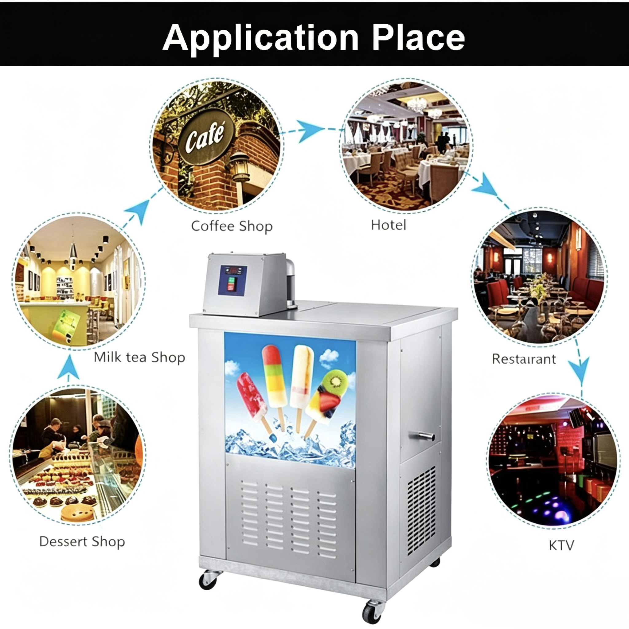 Refrigerator Machinery Commercial Industry Ice Cream Stick Machines Stainless Steel Ice Lollipop Equipment Popsicle Machine