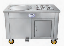 Hot Sale Mobile Fried Ice Cream With Cart and Bins