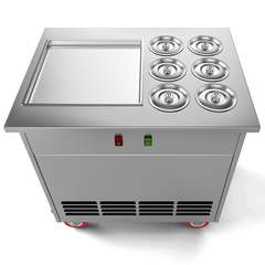 Hot Sale Mobile Fried Ice Cream With Cart and Bins