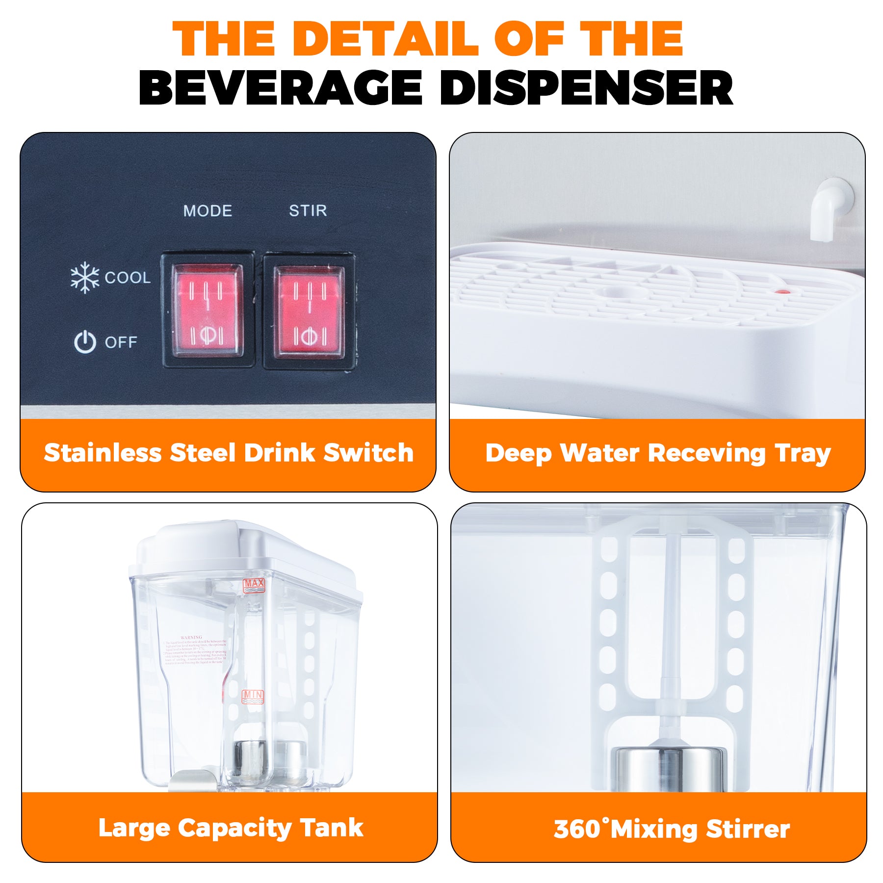 KK18JLR-1 Spraying/Cold & Hotdrink Juice Dispenser 220V 230V 115V