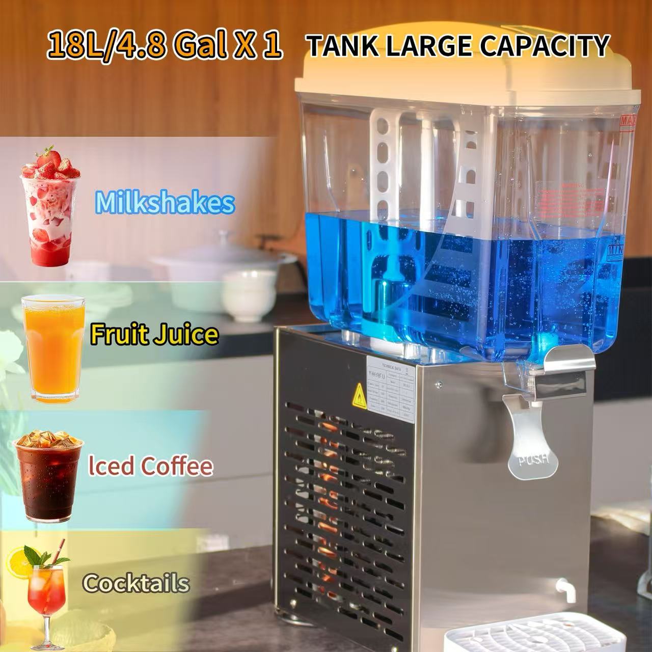 KK18JLR-1 Spraying/Cold & Hotdrink Juice Dispenser 220V 230V 115V