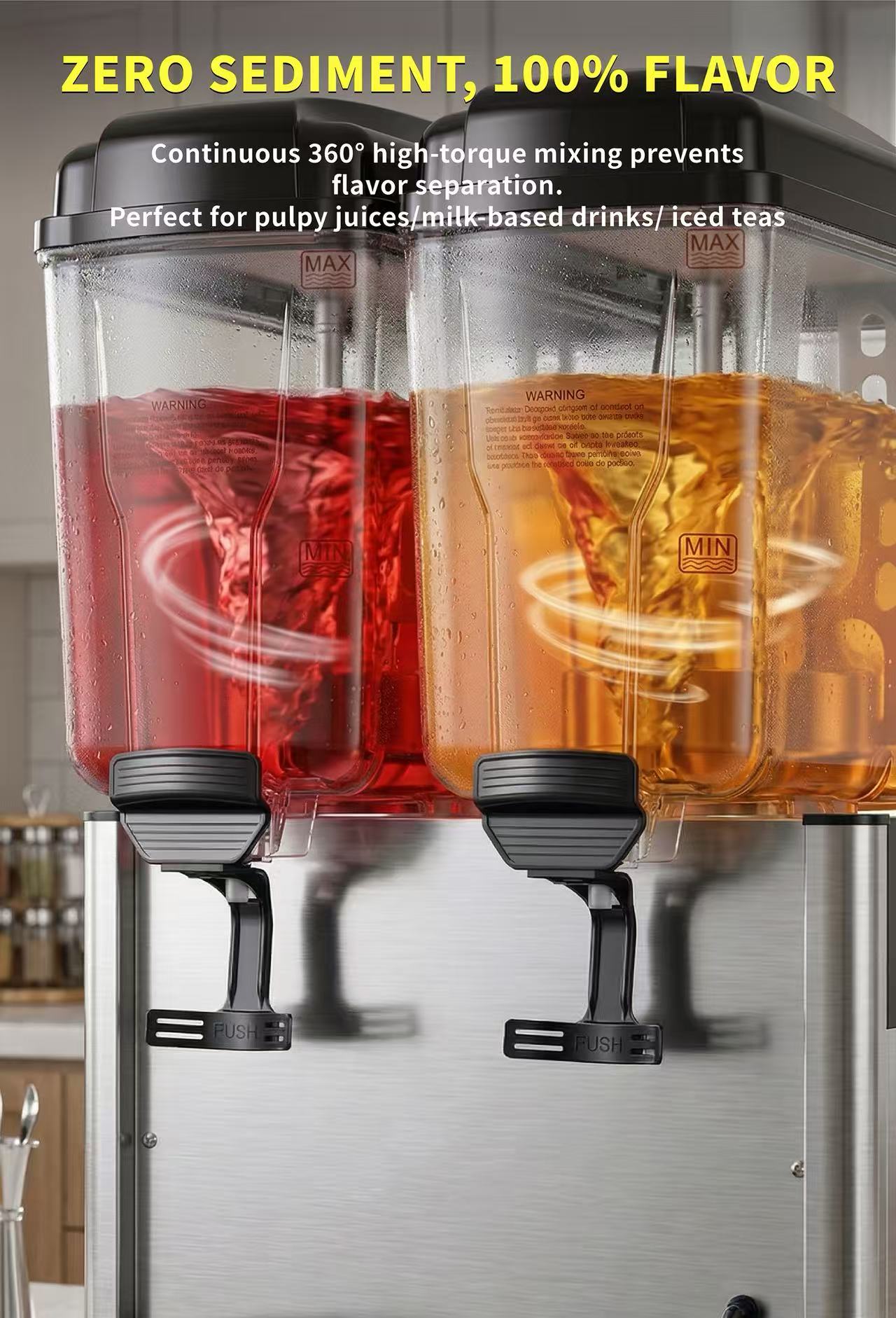 KK18JL-2 Double Tank Juice Dispenser Commercial Drink Dispensers