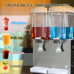 KK18JLR-2 Spraying/Cold & Hotdrink 2 Tanks Juice Dispenser Commercial