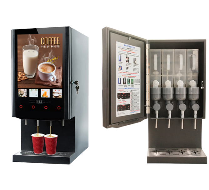 40S Commercial 4-Drink Instant Coffee Vending Machine with Smart Touch Panel