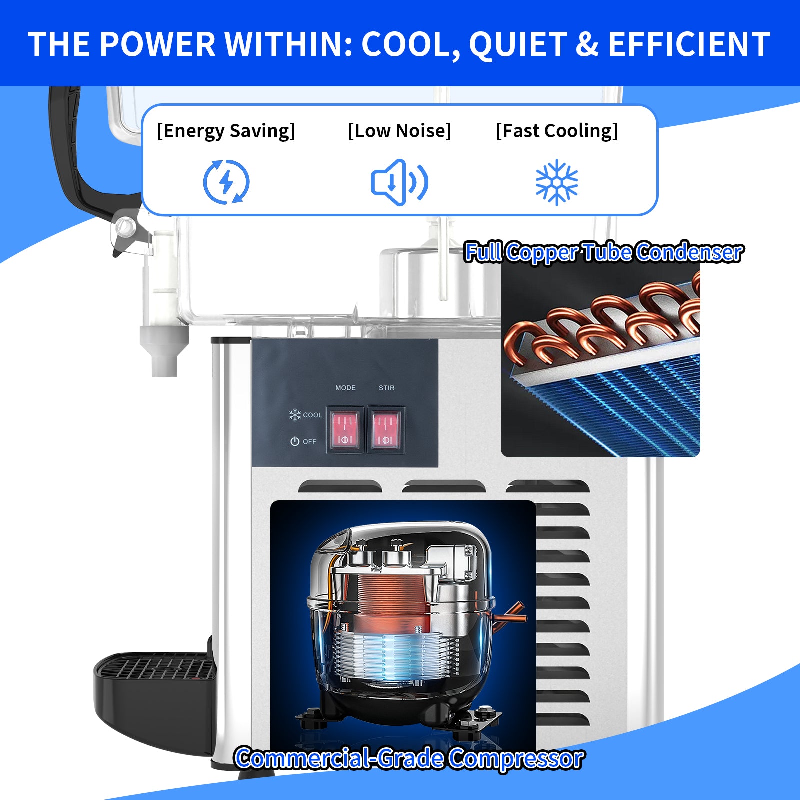 KK18GJL-1 Commercial 1-Tank Hot & Cold Juice Dispenser