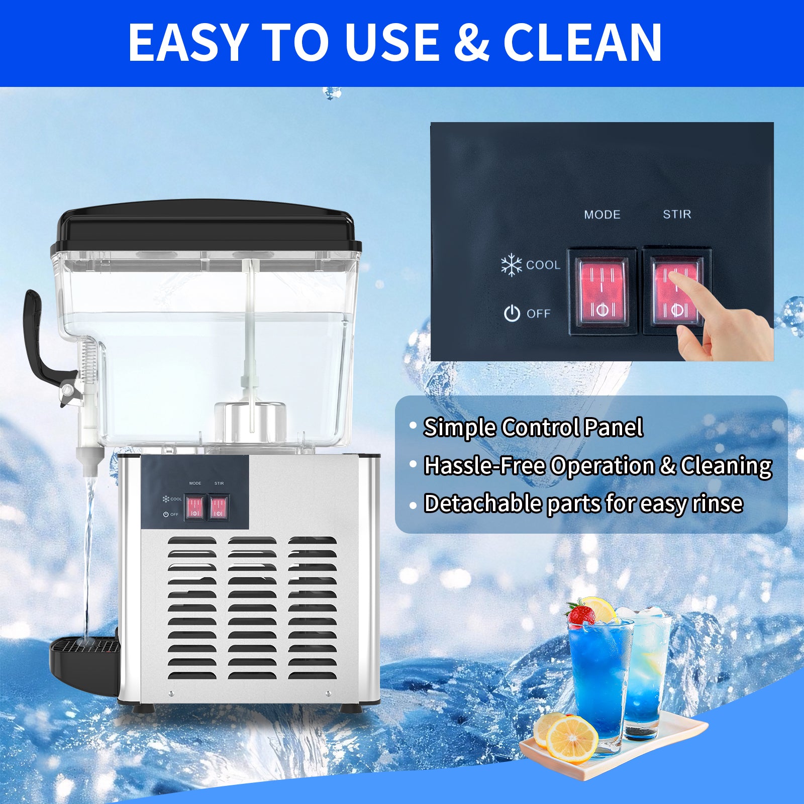 KK18GJL-1 Commercial 1-Tank Hot & Cold Juice Dispenser