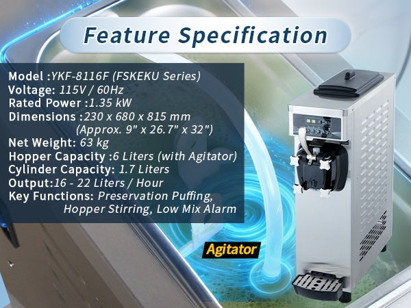 Hot Selling 8116F Commercial Soft Serve Ice Cream Machine Automatic Soft Ice Cream Cone Maker