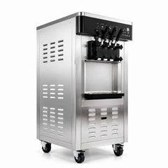 Commercial Soft Serve Ice Cream Machine 3 Flavors Frozen Yogurt Machine 2200W with 6L*2 Hopper for Restaurant