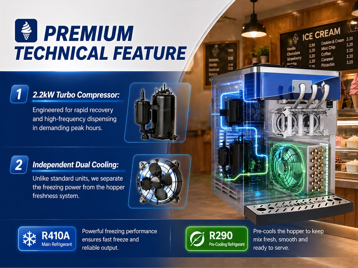 Hot Selling Commercial Soft Ice Cream Machine 8230T ,Factory Direct Supply for Restaurant Cafe