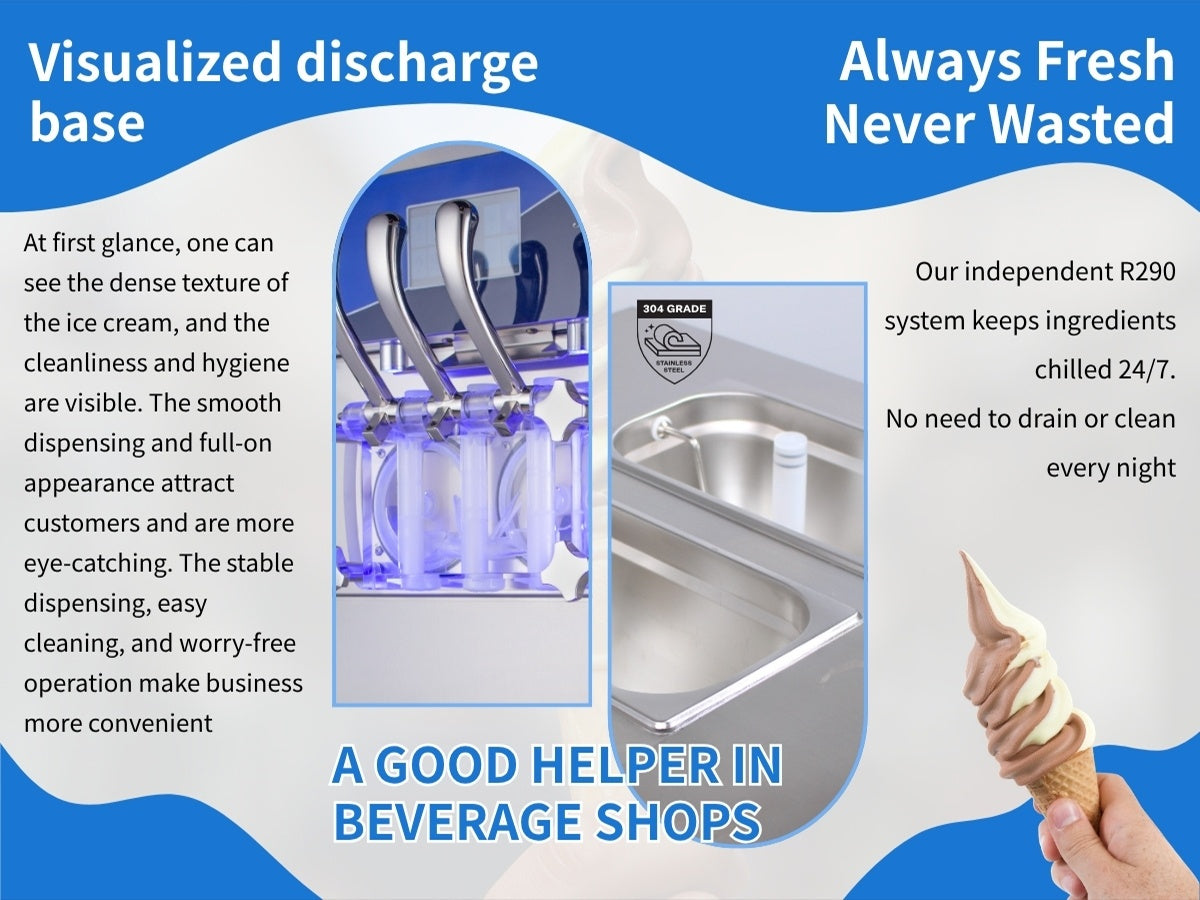 Hot Selling Commercial Soft Ice Cream Machine 8230T ,Factory Direct Supply for Restaurant Cafe