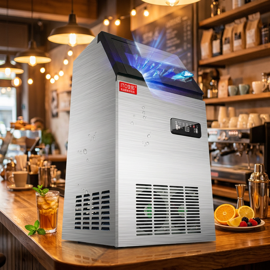 Automatic Refrigeration Equipment Blue Light Cube Icemaker Making Machine Professional Ice Maker Machine square Ice Maker