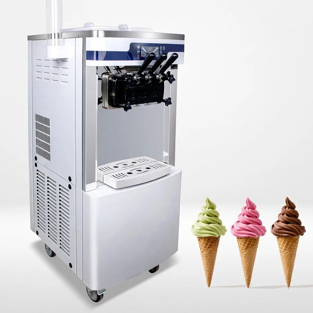 Model 9238 Commercial 3‑Flavor Soft Serve 9238 Ice Cream Machine With Pre‑cooling & One‑click Cleaning For Business Use