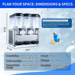 KK18JL-3 Three Tank Hot & Cold Juice Dispenser