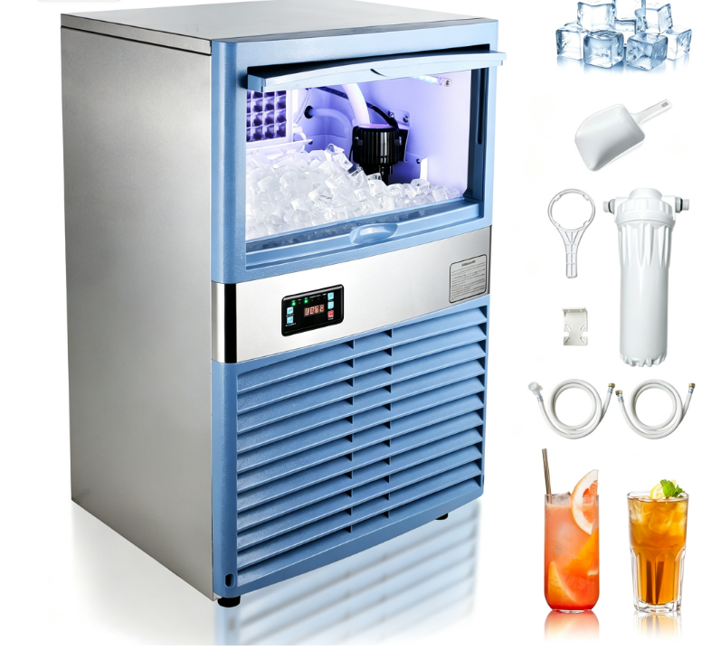 Intelligent Commercial Ice Maker with Adjustable Silent Ice Thickness High Productivity Energy Saving