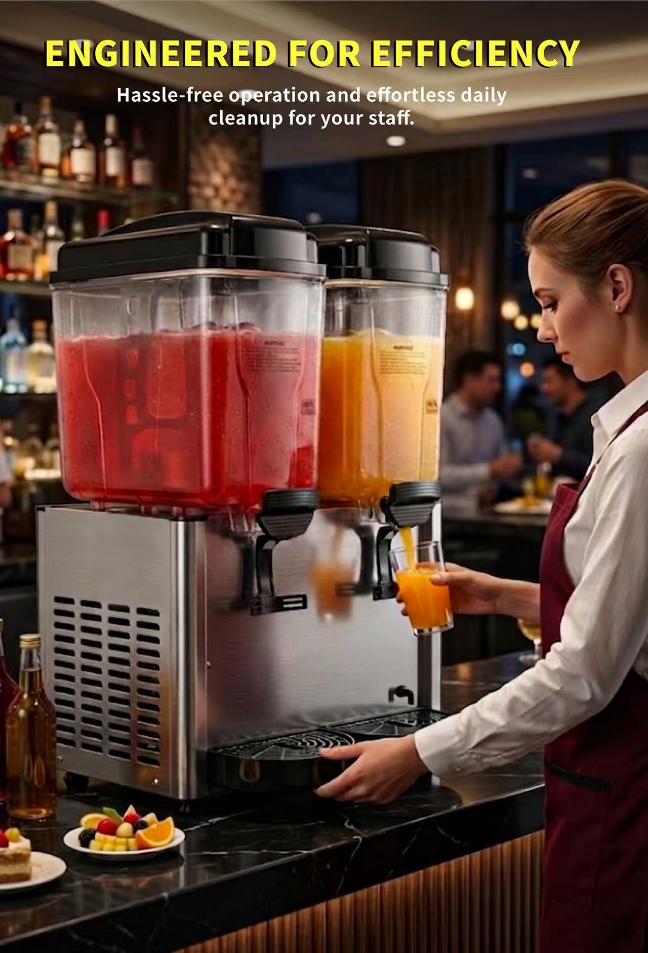 KK18JL-2 Double Tank Juice Dispenser Commercial Drink Dispensers