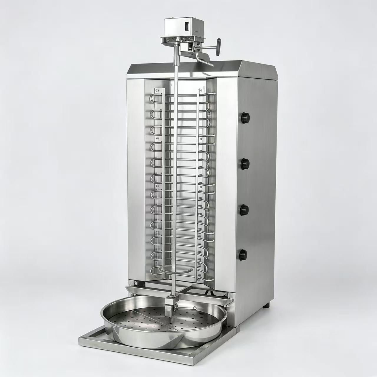 CyperEra CG‑860 10.8KW Electric Vertical Shawarma Grill, Commercial Doner Kebab Machine with Manual Lifting Crank