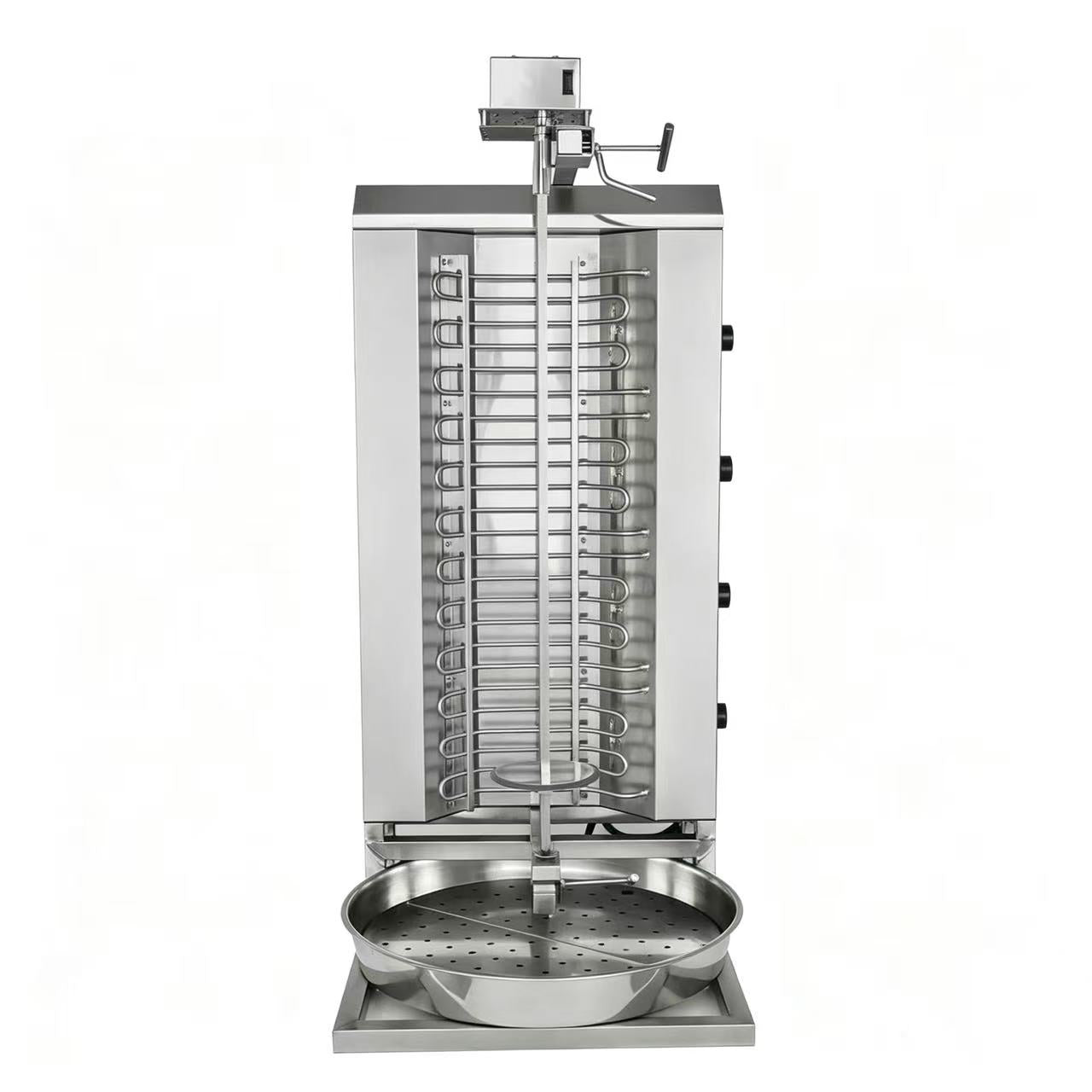 CyperEra CG‑860 10.8KW Electric Vertical Shawarma Grill, Commercial Doner Kebab Machine with Manual Lifting Crank