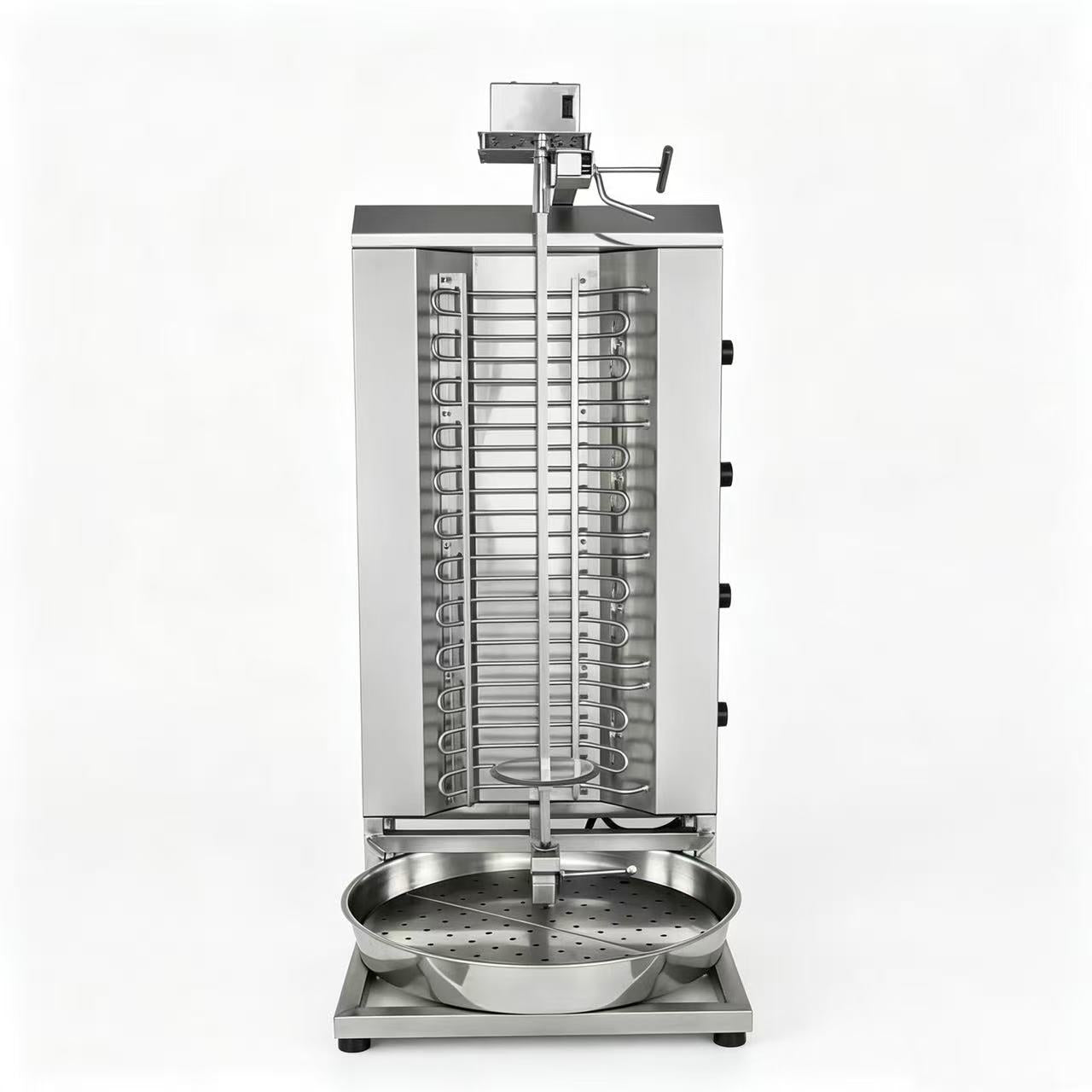 CyperEra CG‑T860 10KW Electric Vertical Shawarma Grill, Extra‑Tall Commercial Doner Kebab Machine with Metal Manual Lifting Crank