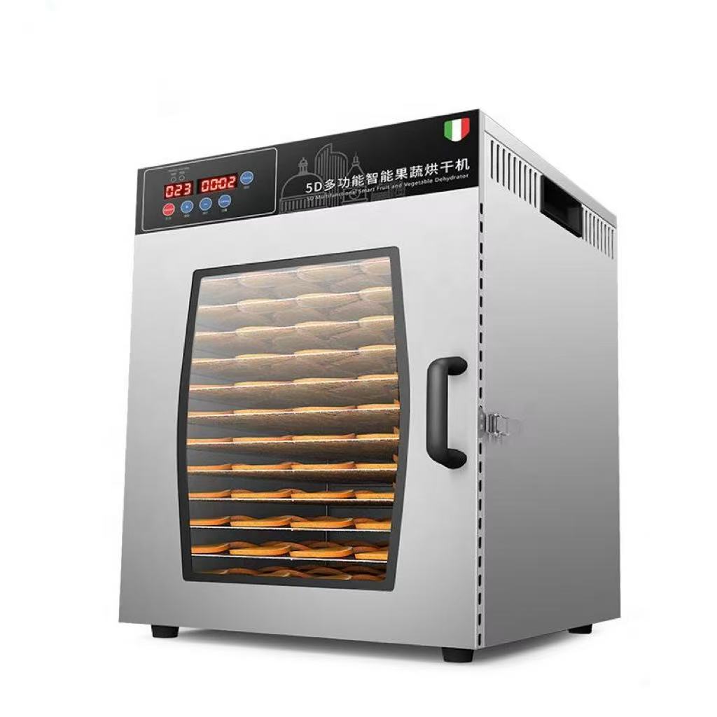 CyperEraCH12 Commercial 12 Trays Food Dehydrator Machine 40 to 90℃ Adjustable Temp Stainless Steel Fruit Vegetable Dryer