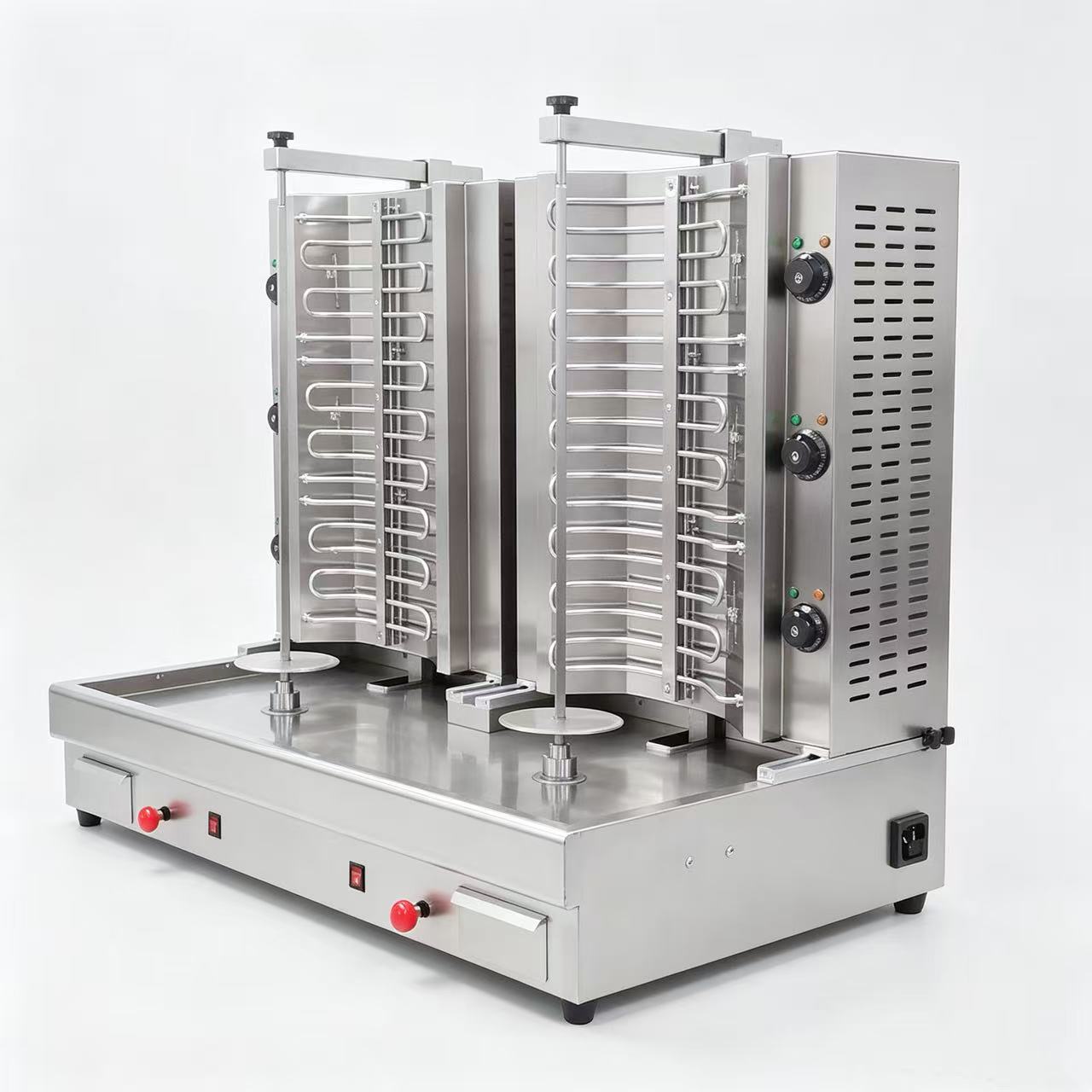 CyperEra CG‑850‑2 16.2KW Double Spit Electric Vertical Shawarma Grill, Dual Independent Commercial Doner Kebab Machine