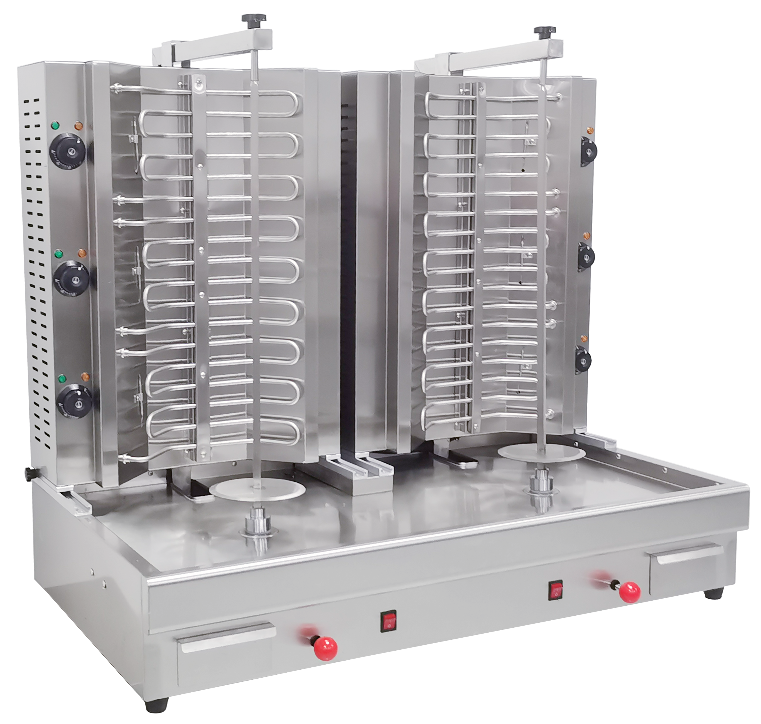 CyperEra CG‑850‑2 16.2KW Double Spit Electric Vertical Shawarma Grill, Dual Independent Commercial Doner Kebab Machine